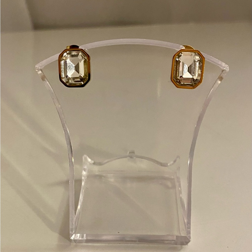 18k Gold Plated Inlaid Square Zircon Earrings